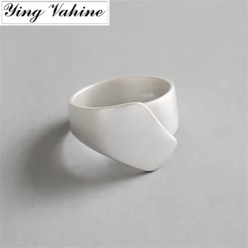 

ying Vahine New 925 Silver Jewelry Irregular Matte Rings for Women bague femme argent 925