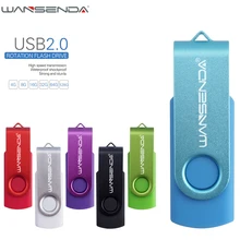 WANSENDA Metal Swivel USB Flash Drive Pen Drive USB 2.0 Cle Usb Stick 4/8/16/32/64/128GB Creative Pendrive Flash Drive