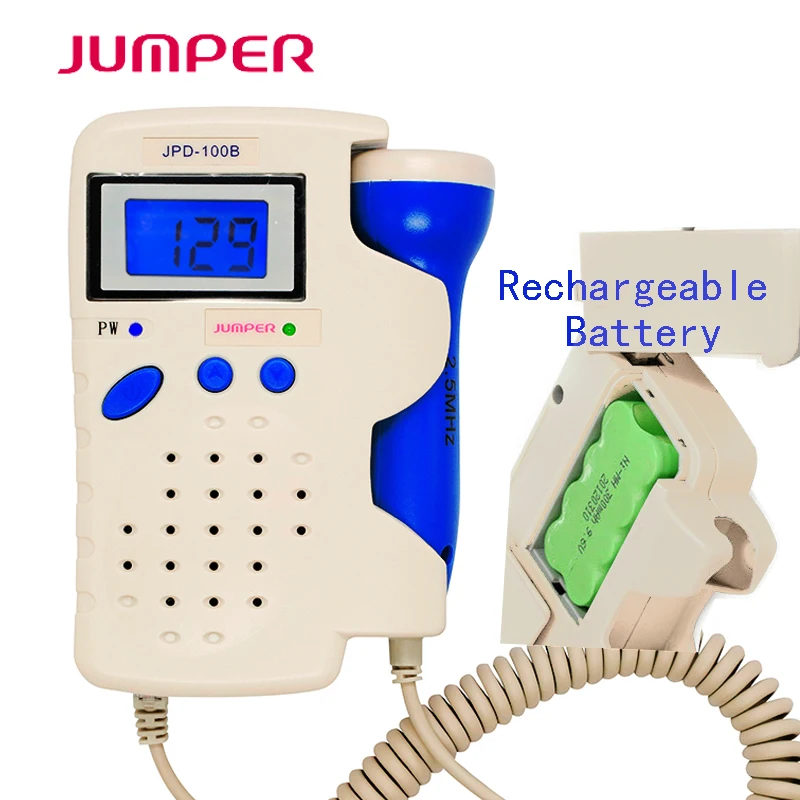 

Portable Foetal Doppler Jumper Fetal Heart Rate Detection Device Easy to use for Home FHR Prenatal Ultrasonic Diagnostic Monitor