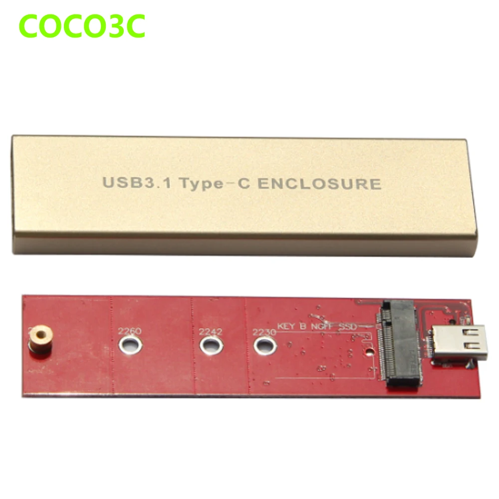  USB 3.1 Typ-C M.2 SSD gehäuse 10 Gb USB-C zu NGFF B + M Schlüssel SATA Externe Mobile Box für 2015 