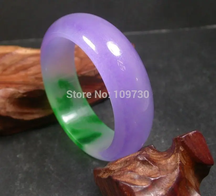 

001533 CHINESE Icy Green Icy Lavender JADE Bangle Bracelet 60 mm