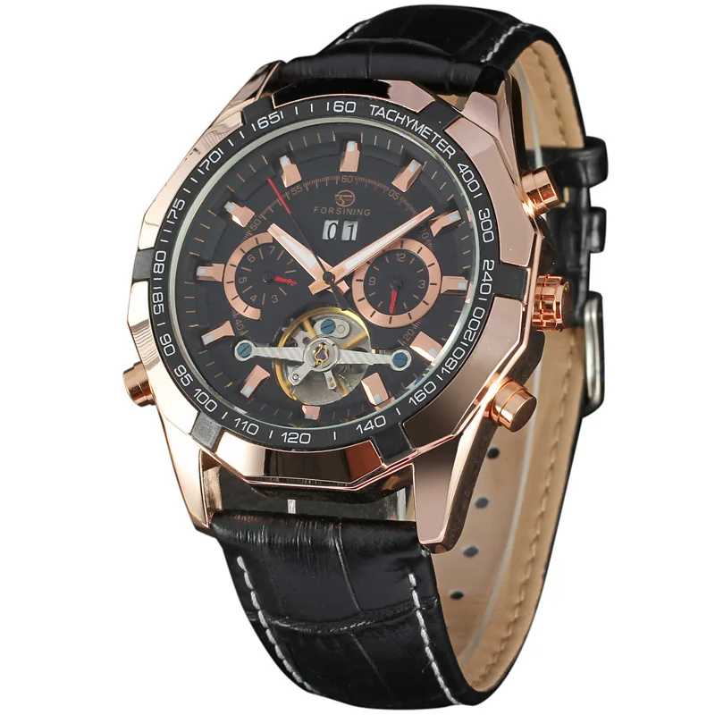 New Big Dial Popular China Brand Mechanical Watches Leather Strap Men