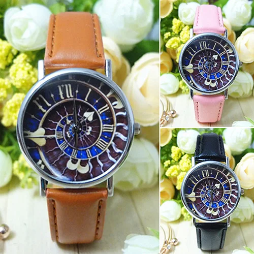 

2015 Fashion Women's Men's Galaxy Love Heart Faux Leather Strap Quartz Analog Wrist Watch 8HSR