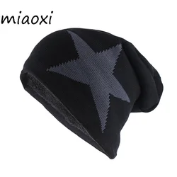 New Big Star Winter Warm Hat For Men Women Knitted Wool Beanies Skullies Lady Brand Colors Gorros Skull Bonnet