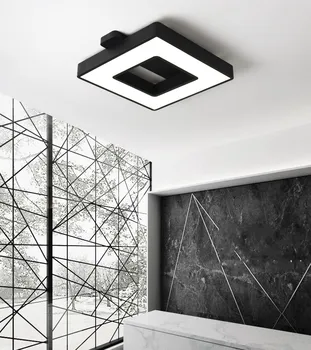

Square Modern simple led ceiling lamps creative living room lamp bedroom lamp home warm dimming restaurant iron and acrylic lamp