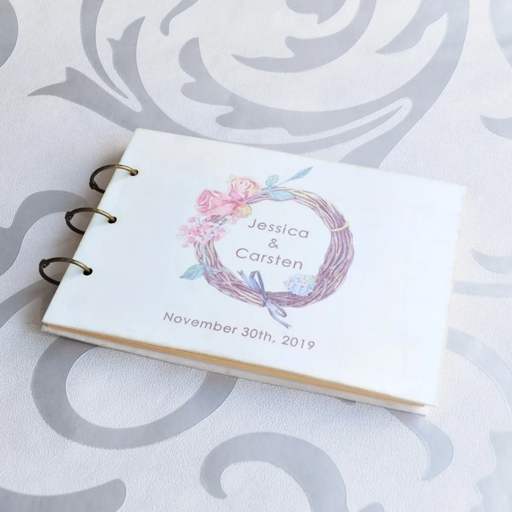 

Floral Wedding Guest Book Custom Vintage White Wedding Guestbook Custom Wedding Gift Bridal Shower Gift