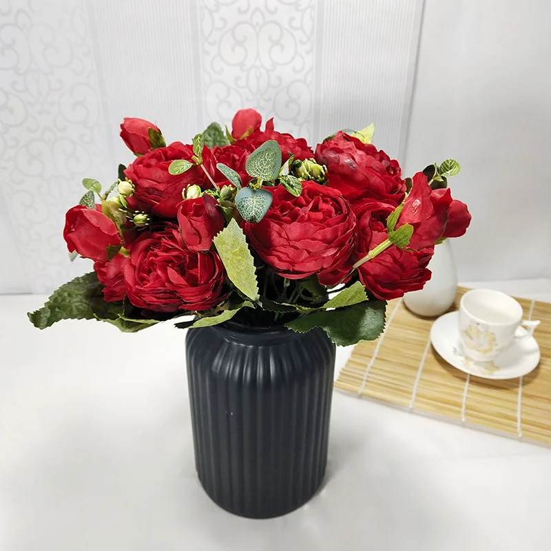 artificial flower silk peony bouquet (69)
