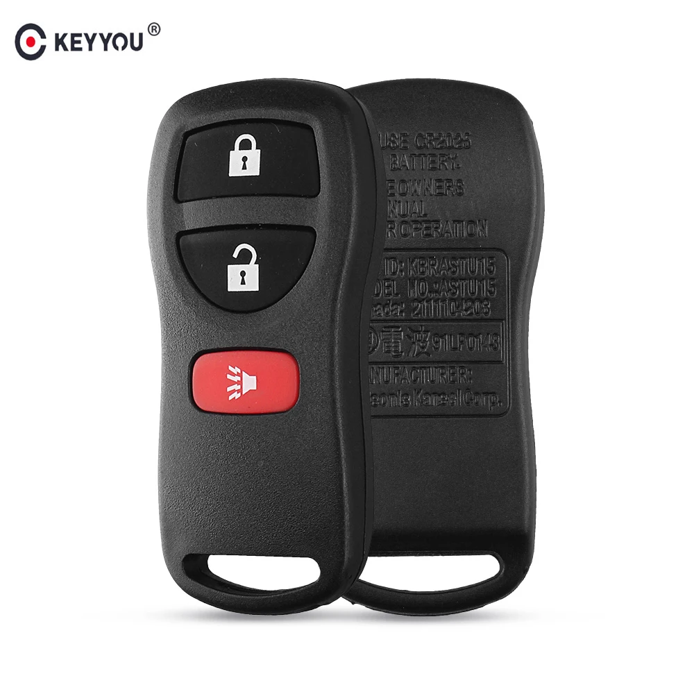 

KEYYOU 3 Buttons Smart Remote Entry Car Key Fob Shell Case For Nissan Armada Xterra Pathfinder Frontier Quest Titan Murano