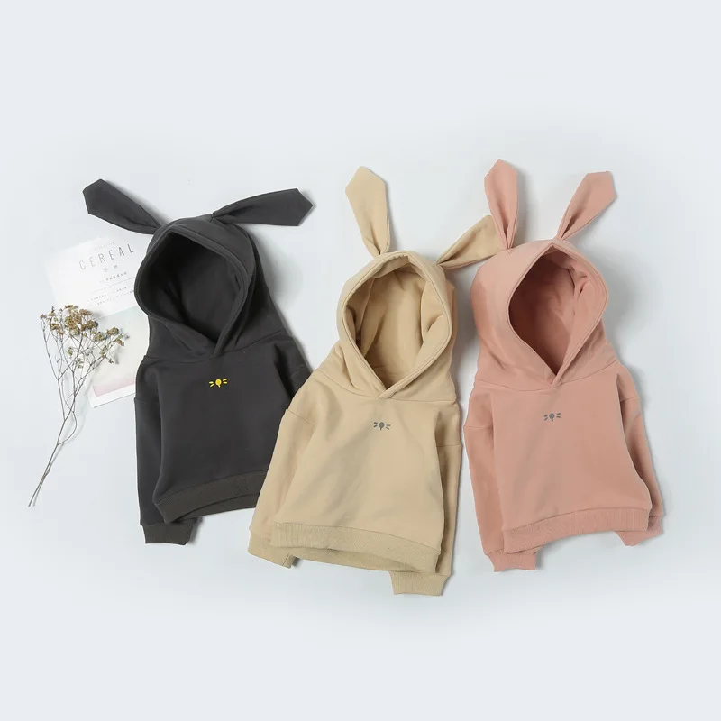 

Cute Newborn Infant Kids Baby Boys T-shirt Rabbit Ear Hooded Sweatshirt Clothes Long Sleeve Clothes Tee T-shirt Tops Outfits
