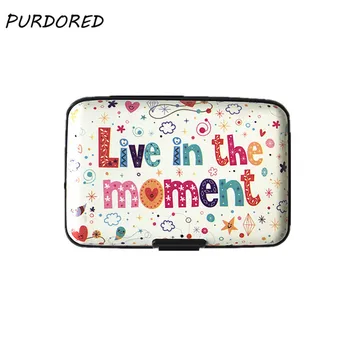 

PURDORED 1 pc Unisex RFID Card Holder Aluminum Flamingo Credit Card Case Cartoon ID Card Wallet Holder tarjetero mujer