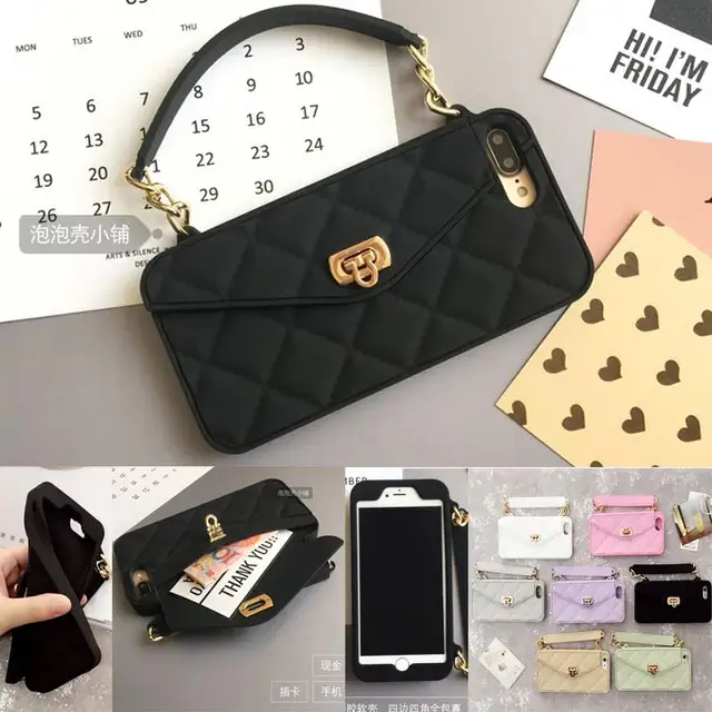New Luxury Fashion Soft Silicone Card Bag Metal Clasp Women Handbag New Luxury Fashion Soft Silicone Card Bag Metal Clasp Women Handbag Purse Phone Case Cover With