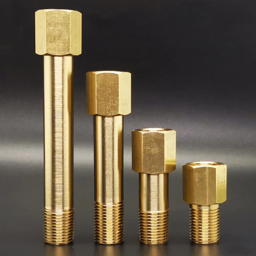 

1/8" 1/4" 3/8" BSP Female To Male x 35/50/75/100...250mm Brass Coupling Coupler Connector Water Gas Oil