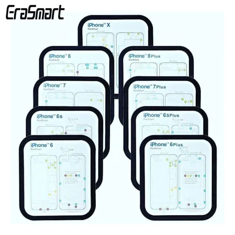 

Repair Tools Kit Magnetic Screw Keeper Memory Chart Mat for iPhone 6-Iphone Xs Max Teardown Repair Guide Pad