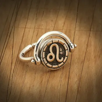 

BiggDesign Zircon Stone 925 Sterling Silver Bronze Horoscope Ring - Leo