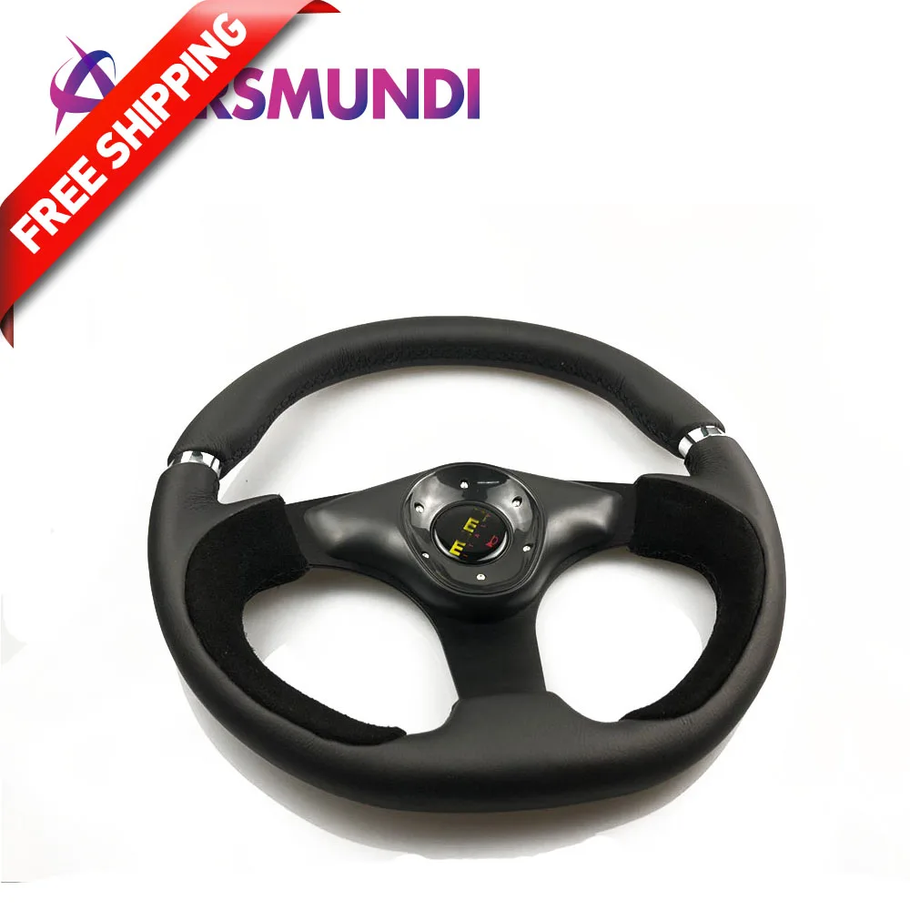 

free shipping 13 Inch 320MM Size Genuine leather Steering Wheel RACING WHEEL