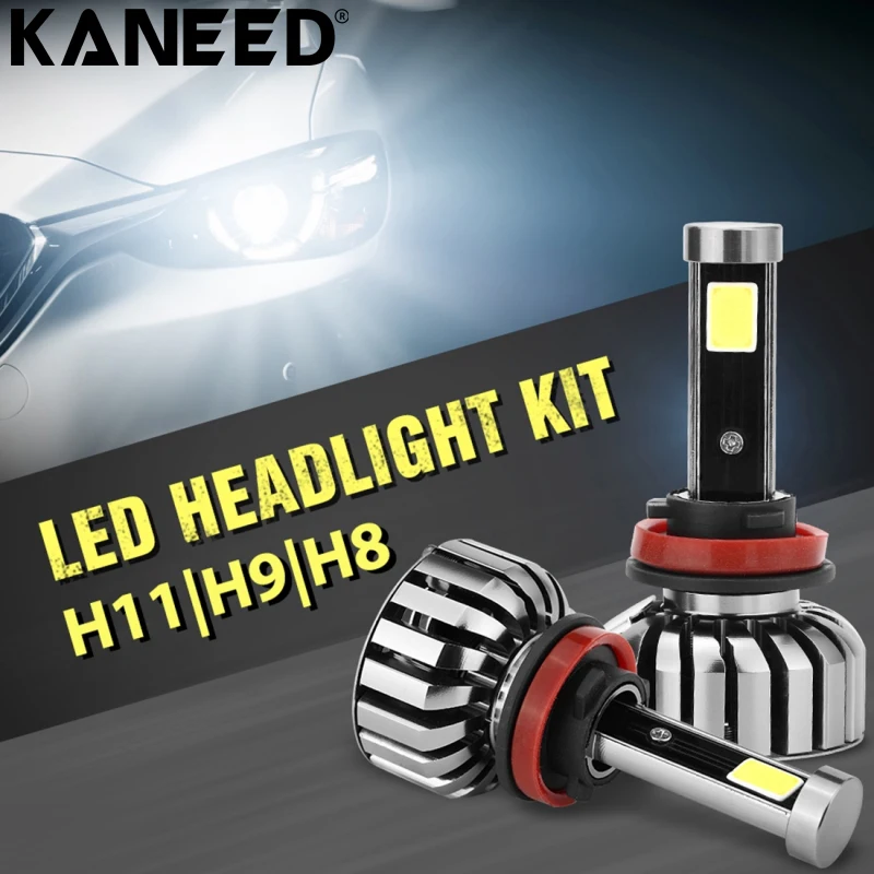 

KANEED H8/H9 LED Bulb 2 PCS 40W 4000 LM 6000K IP68 Waterproof H11 Car Auto LED Headlight Bulb with 2 COB LED Lamps, DC 9-36V