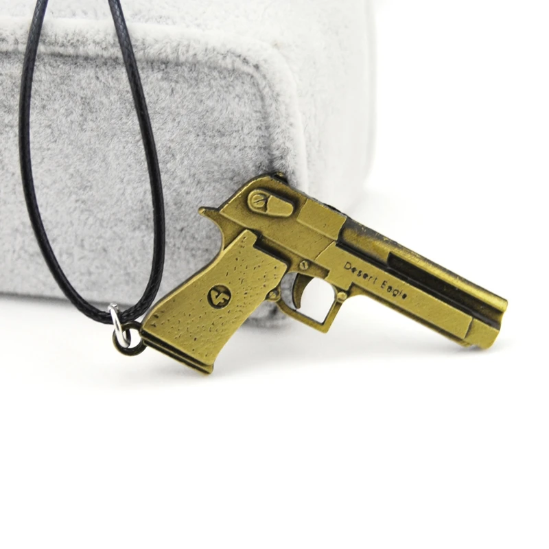 

Original New Counter Strike Men's Pistol Pendant Choker Necklace Vintage Gold Hourglass Gun Necklace Man Jewelry Souvenir Gift