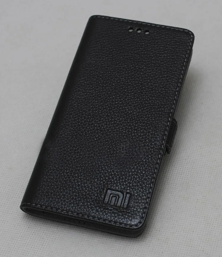 Кожаный чехол из натуральной для Xiaomi Redmi Note 4, Роскошный чехол-книжка, кожаный чехол для Xiaomi Redmi Note 4 pro prime, чехол-подставка - Цвет: Черный