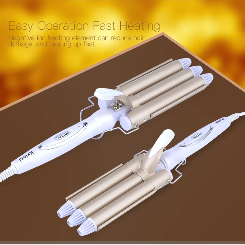 Professional 3 Barrels Big Waver Wave Electric Hair Curlers Rollers