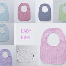 Монограммой полиэстер легко чистить детские нагрудники Обычная клеточку/в полоску Seersucker Minky нагрудник хорошее качество Детские двойные нагрудники