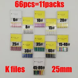 66pcs 6#-80# 25mm Dental K Files Root Canal Dentistry Endodontic Instruments Dentist Material Hand Use Stainless Steel K Files 66pcs 6#-80# 25mm Dental K Files Root Canal Dentistry Endodontic Instruments Dentist Material Hand Use Stainless Steel K Files