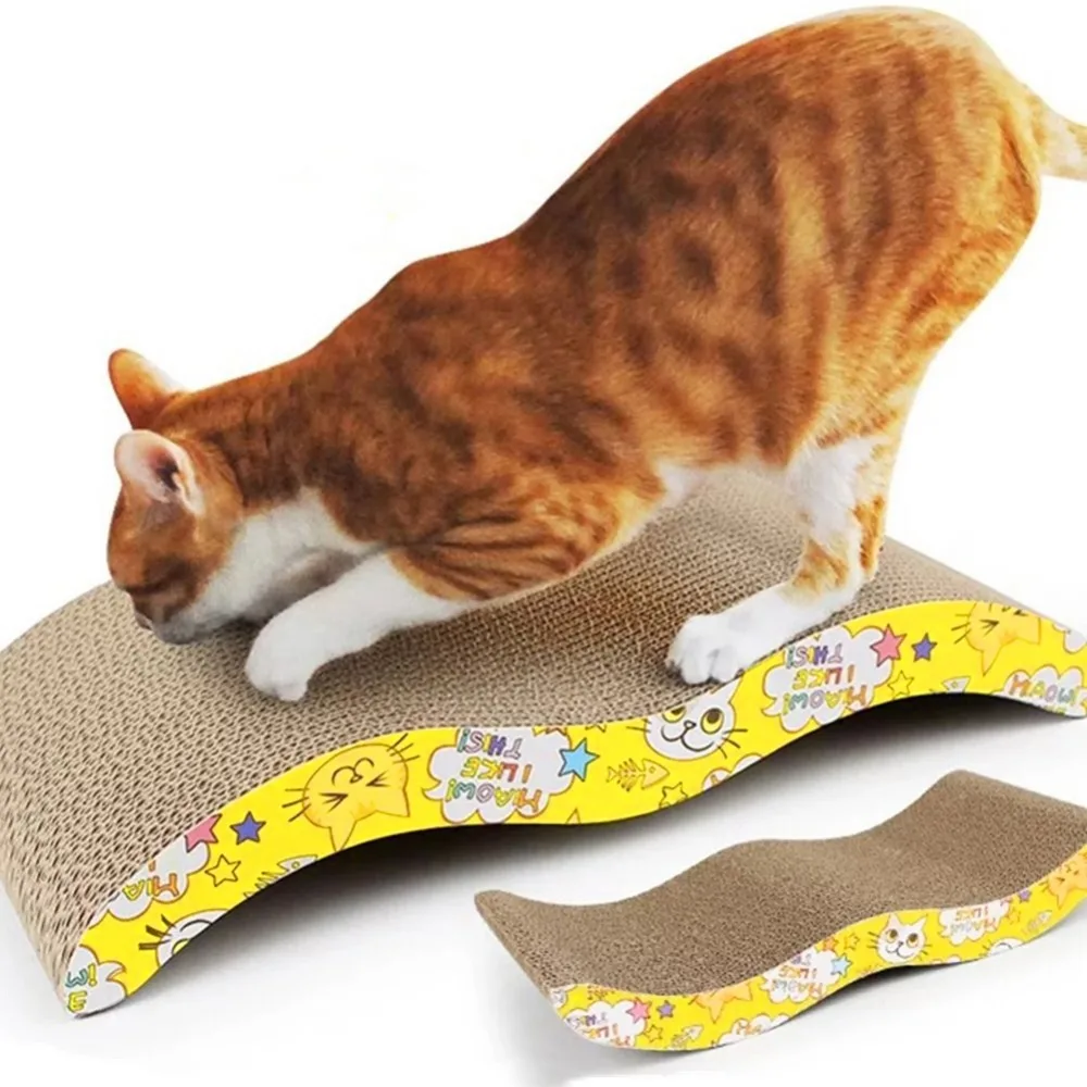 

Pet Cat Scratch Board Play Pad Corrugated with Gift Catnip Toy Safe Card Board Cat Scratcher Toy