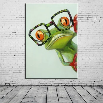 

Modern Home Decor Poster Cartoon Animal Canvas Painting Art Print Color Frog Picture for Children Room Wall Decorative Painting