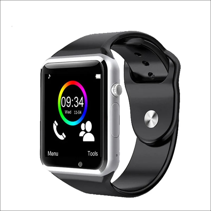 Bluetooth Смарт-часы W8 и A1 с TF sim-картой камера наручные часы для IOS iphone samsung Android Smartwatch поддержка whatsapp - Цвет: Black  silver