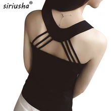 

NDT013 New Style Women Sexy Across Solid Camisole 2018 Fashion Sleeveless Frenulum Bottoming Camisole