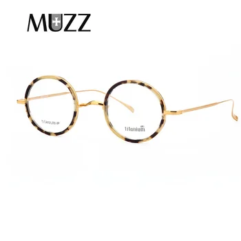

MUZZ Pure Titanium Retro Glasses Frame Women Ultralight round Eyeglasses Men Eyeglasses Prescription Myopia Optical Frames