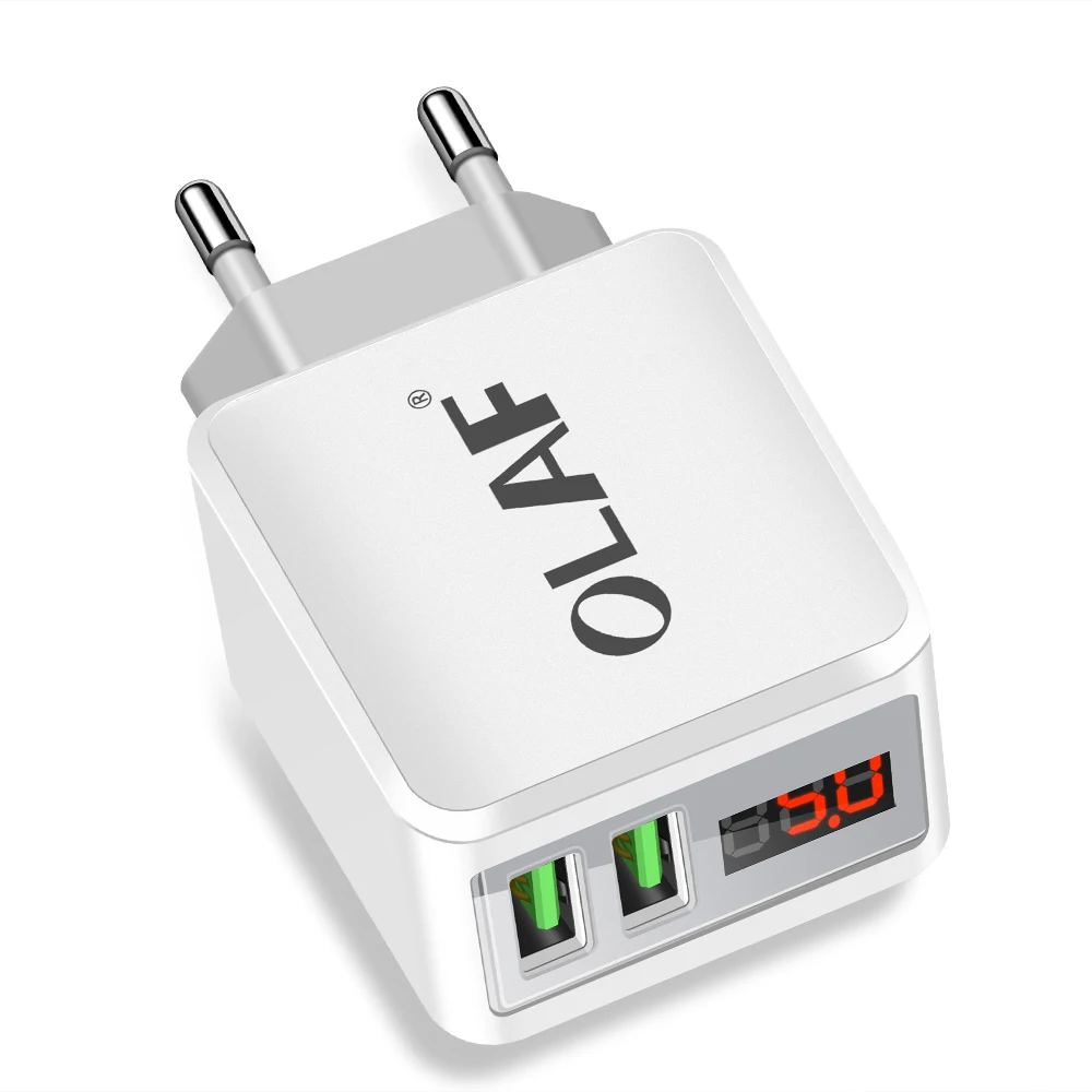 Olaf USB зарядное устройство светодиодный дисплей EU/US штекер Dual USB 2.1A быстрое зарядное устройство для телефона адаптер настенное зарядное устройство для iPhone samsung планшетов