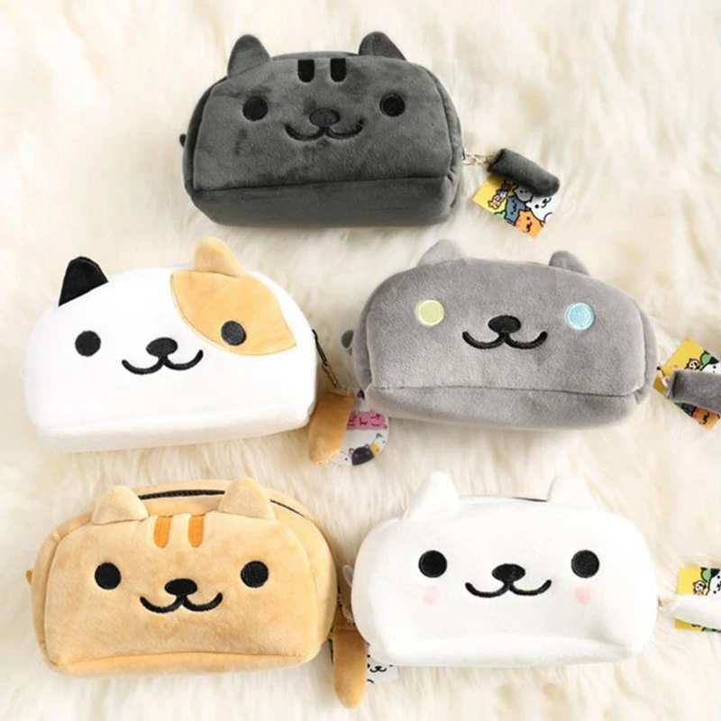 Trousse De Maquillage En Forme De Chat En Peluche Pour Enfants Portefeuille D Etudiant Trousse A Crayons Aliexpress