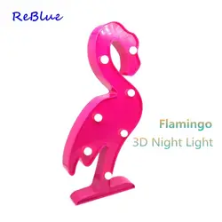 Reblue Luminaria Фламинго ночник 3D лампы Luminaria Ночная детская комната лампы veilleuse 3D Light для детей Беспроводной свет