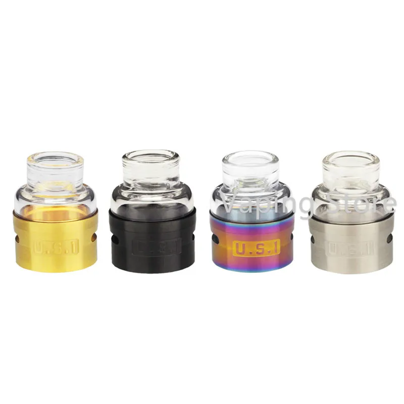 

24mm Stainless Steel & Glass Replacement Top Cap with Drip Tip for US1 V2 RDA