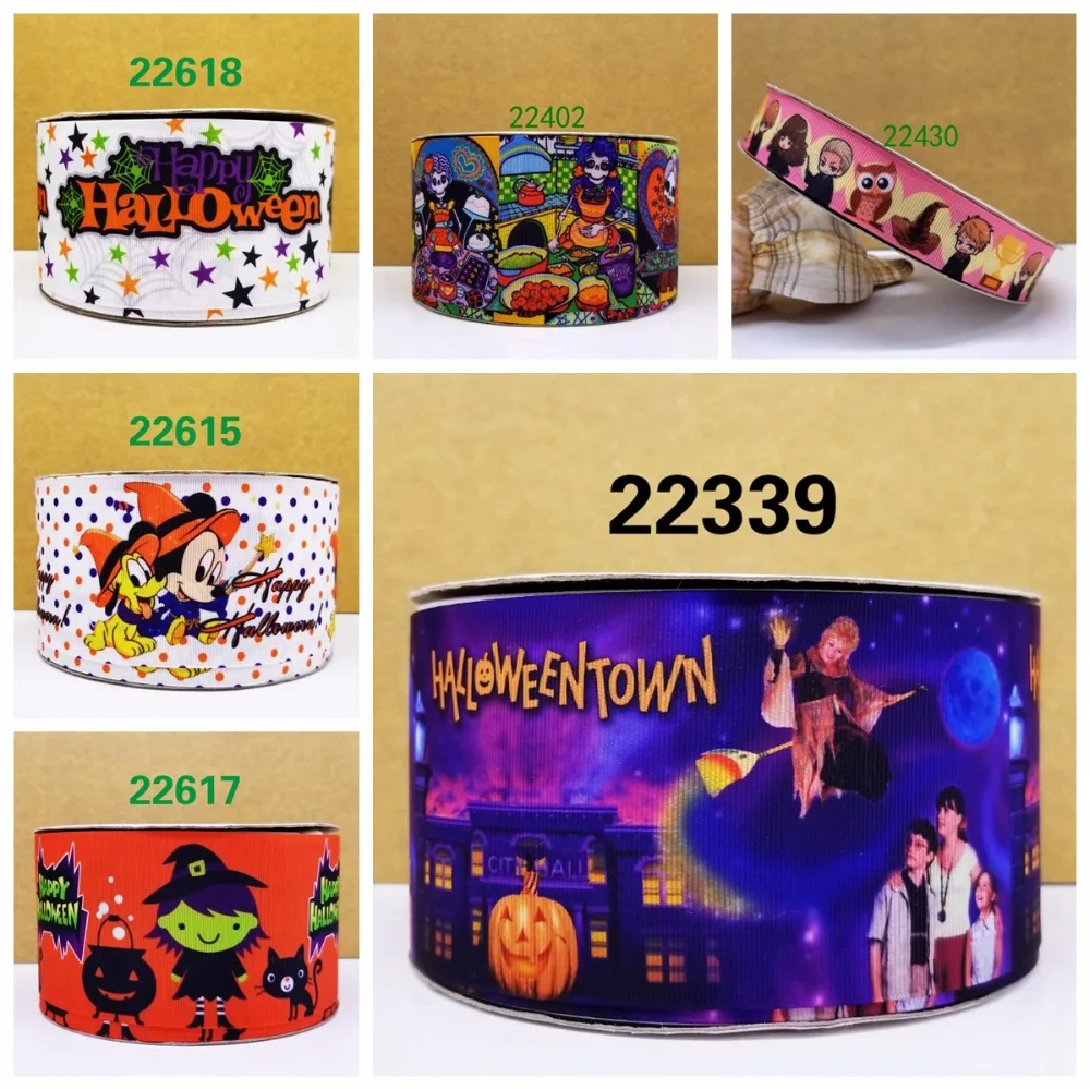 

Free shipping 50 yard Halloween printed grosgrain ribbon 22339