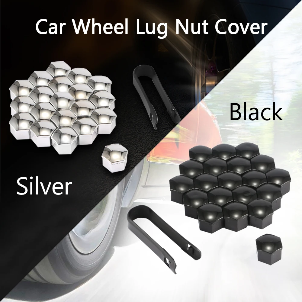 20pcs 17mm Car Wheel Lug Nut Cover Hexagonal Wheel Hub Screw Covers