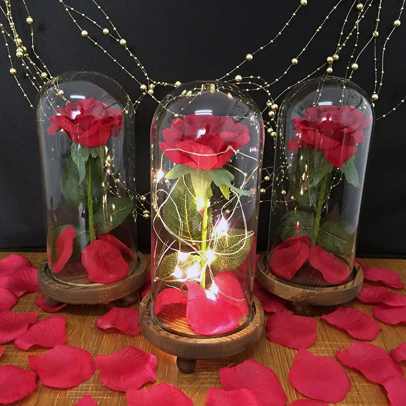 Meldel Искусственные цветы Шелковая Роза ветка колба светодиодная Роза бутылка лампа День Святого Валентина подарок поддельные цветы Свадебный домашний Декор цветок
