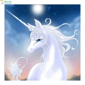 

Diy Diamond Painting Cross Stitch White Unicorn Animals Diamond Mosaic Full Square Diamond Embroidery Decoration Gifts gx