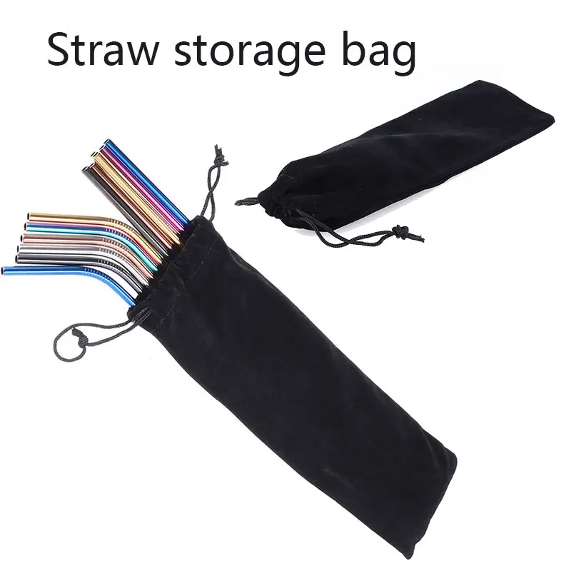 

SOLEDI Wedding Bundle Pocket Flannel Cloth Bag Convenient Bar Stainless Steel Pipette Portable Party Fruit Juice Kitchen