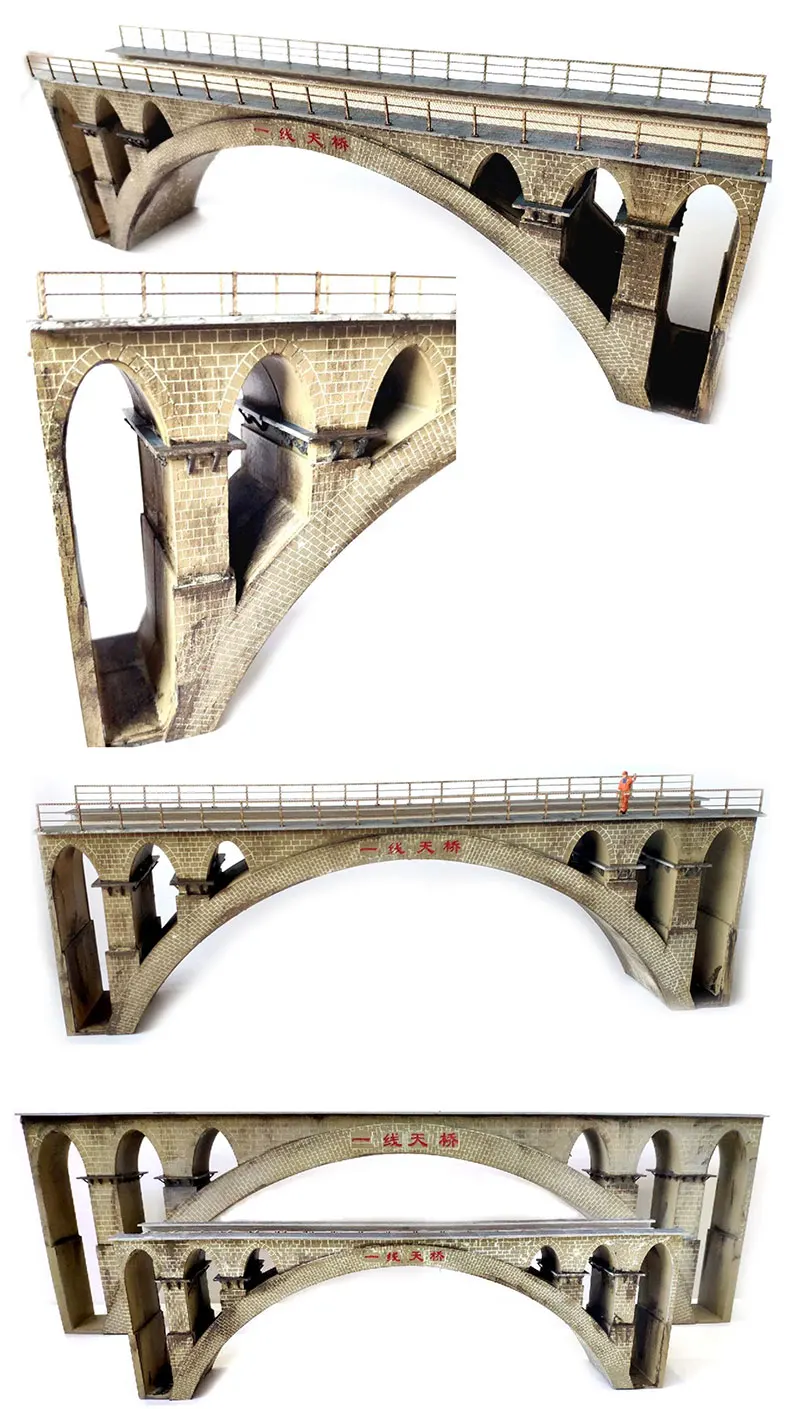 

1/87 First-line Flyover Chinese Railway Bridge Building Kits Model Train Ho Scale DIY Cardboard Architecture