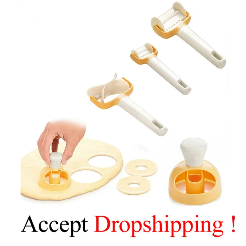 

3Pcs/Set Rolling Angel Biscuit Cookies Cutter Mold Maker Cake DIY Decorating Gun Set Sweet Family Tools