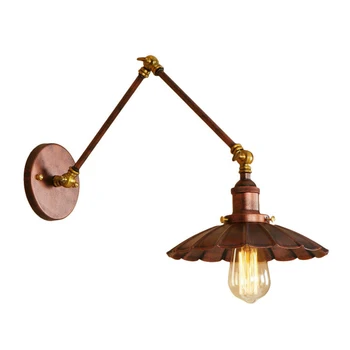 

Vintage industrial adjustable indoor wall lamp E27 lamp holder replacement bulb wall sconce 110V-240V