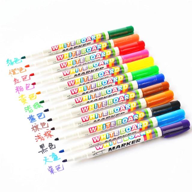 Stylo effaçable pour peinture blanche, 12 couleurs, marqueur pour tableau  blanc, craie liquide, pour céramique de verre, facile à effacer - AliExpress