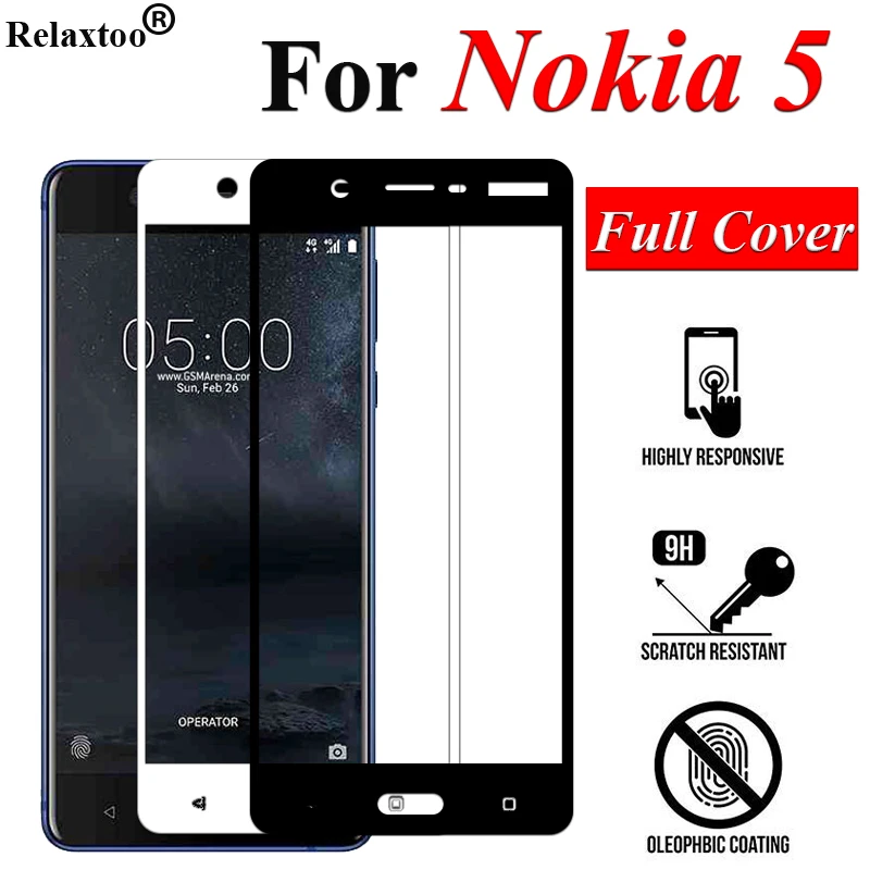 

Full Cover Tempered Glass On The For Nokia 5 Tremp Screen Protector Nokia5 Protective Glas Protection 9H 2.5D Protect Film