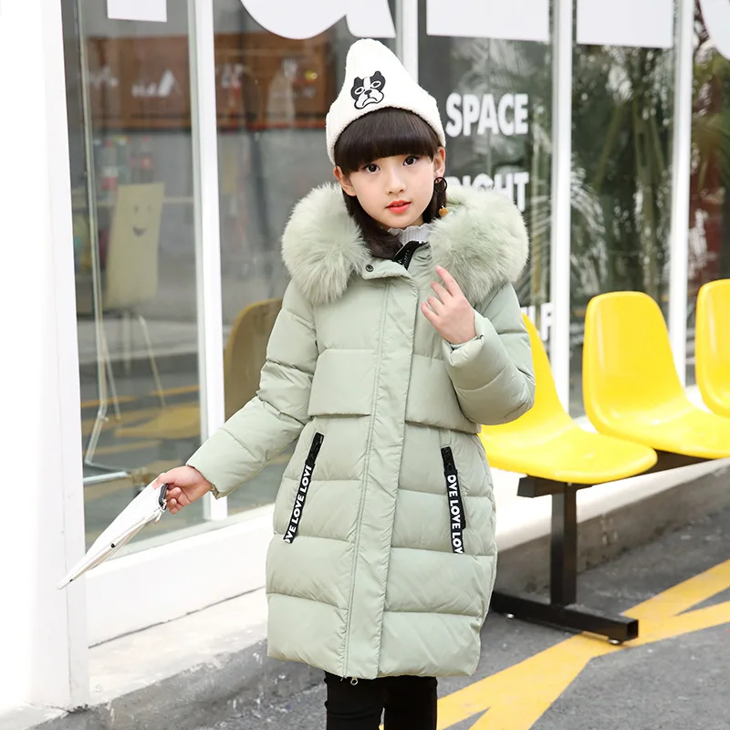 

Girls Winter Jacket Children Down Jackets Coat Parkas Fur Collar Hooded Girls Outwear White Duck Down Snow Wear Warm coat TZ202