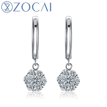 

ZOCAI Earring Rear Natural diamond 0.41 CT Certified 18K gold (AU750) Earring As a Gift to her E00901