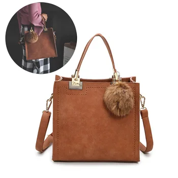 

Woman Handbags Messenger Bag Retro Hairball Ornaments Women Elegant Tote Best Sale-WT