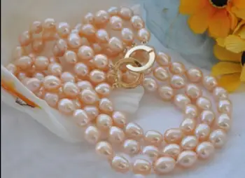 

CHARMING 10-13MM NATURAL SOUTH PINK BAROQUE PEARL NECKLACE 17-19 INCH