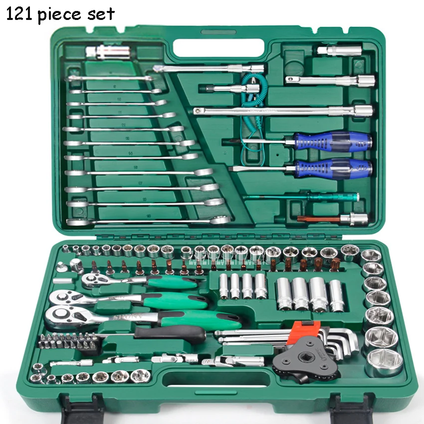 lsqxigj-01-121-piece-set-auto-repair-tool-box-sleeve-wrench-household-car-repair-kit-ratchet-repair-hand-tools-tire-disassembly