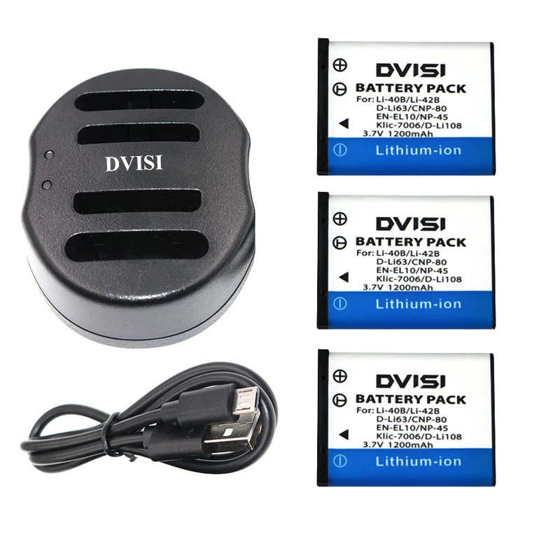 3 шт. EN EL10 LI 42B Li 40B LI42B камера батарея + usb зарядное устройство для OLYMPUS U700 U710 FE230 FE340